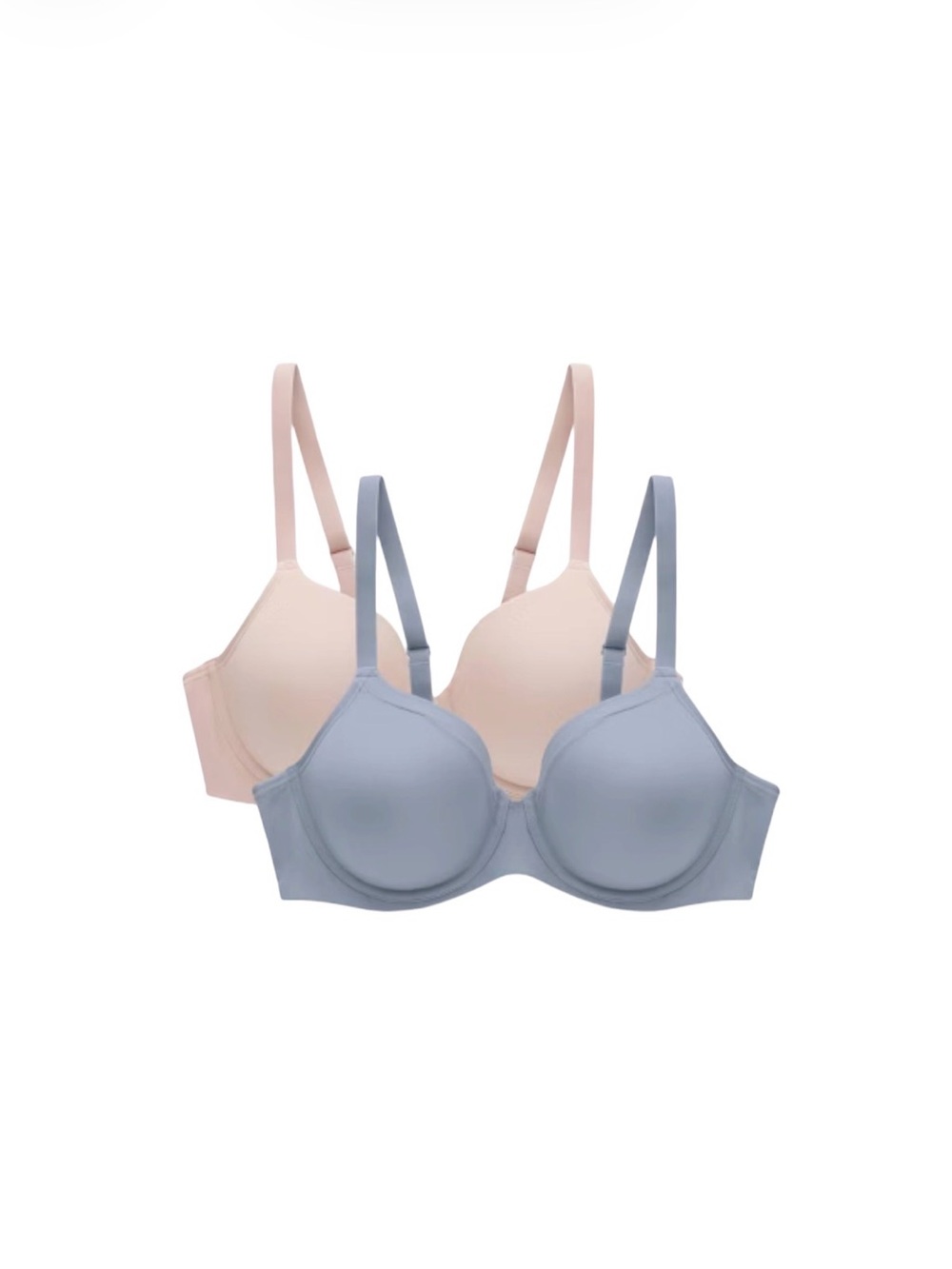Bali Women's 2pk Underwire T-Shirt Bra DFB169 - Light Blue/Light Nude 42DD